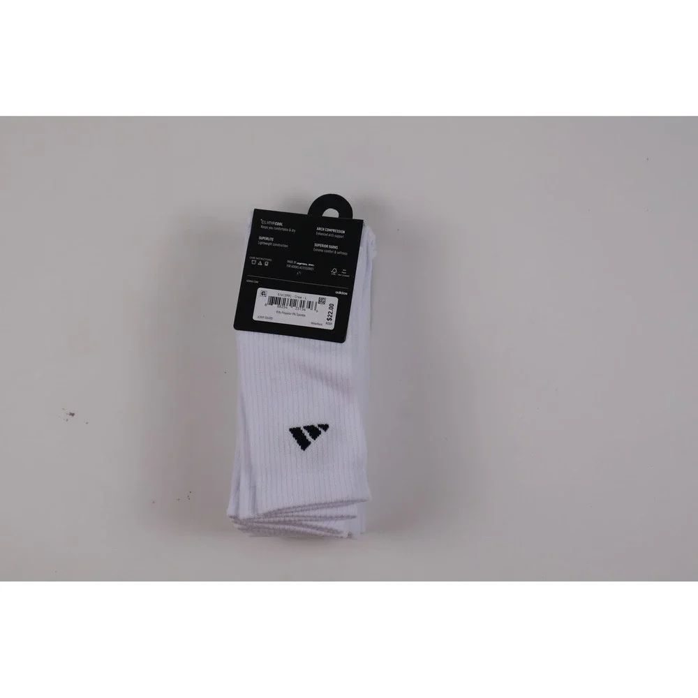Adidas Crew Socks Superlite ClimaCool White Solid L 6 Pack NWT
